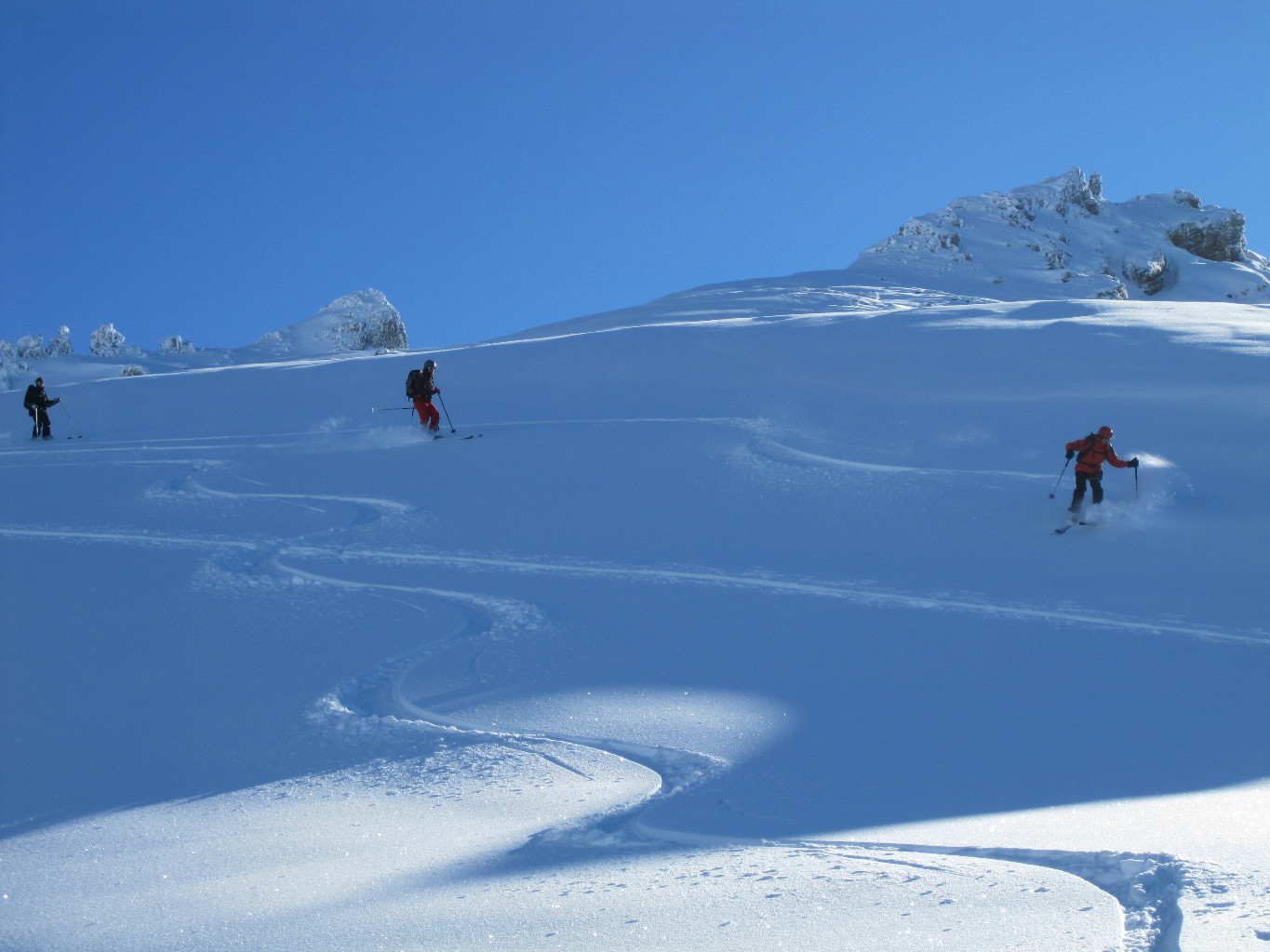 Sous le col avant d attaquer les mélèzes ...