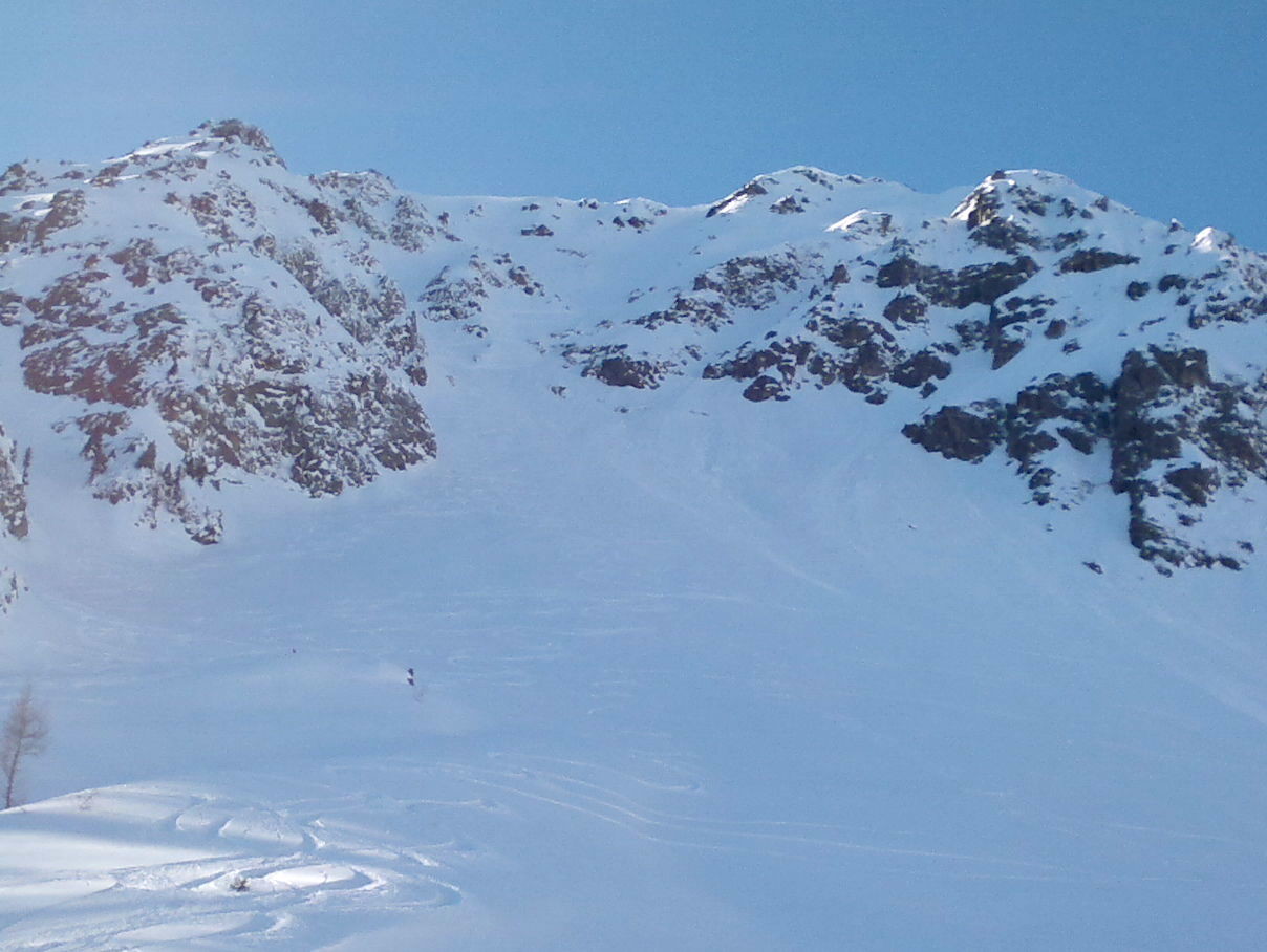 Vue sur la descente de la face E