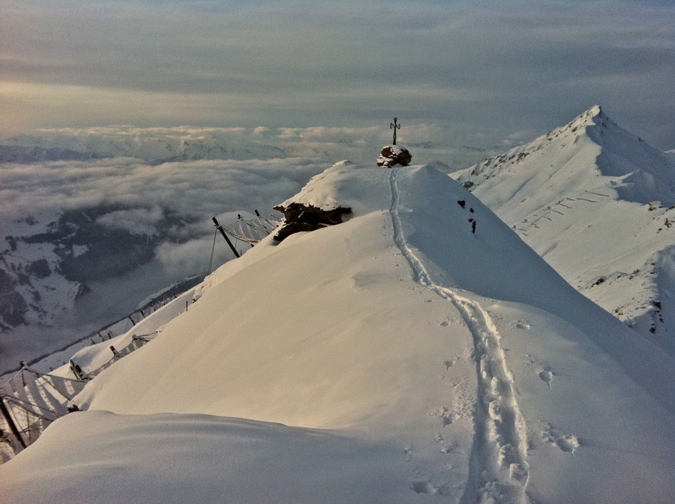 Pte du Tsaté, sommet, 17h, 20 jan 2012