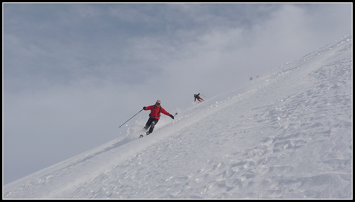 Greg et Sophie dans de la neige "pas encore déchirée"