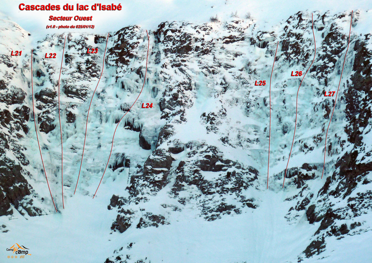 Cascades du lac d'Isabé - Secteur Ouest