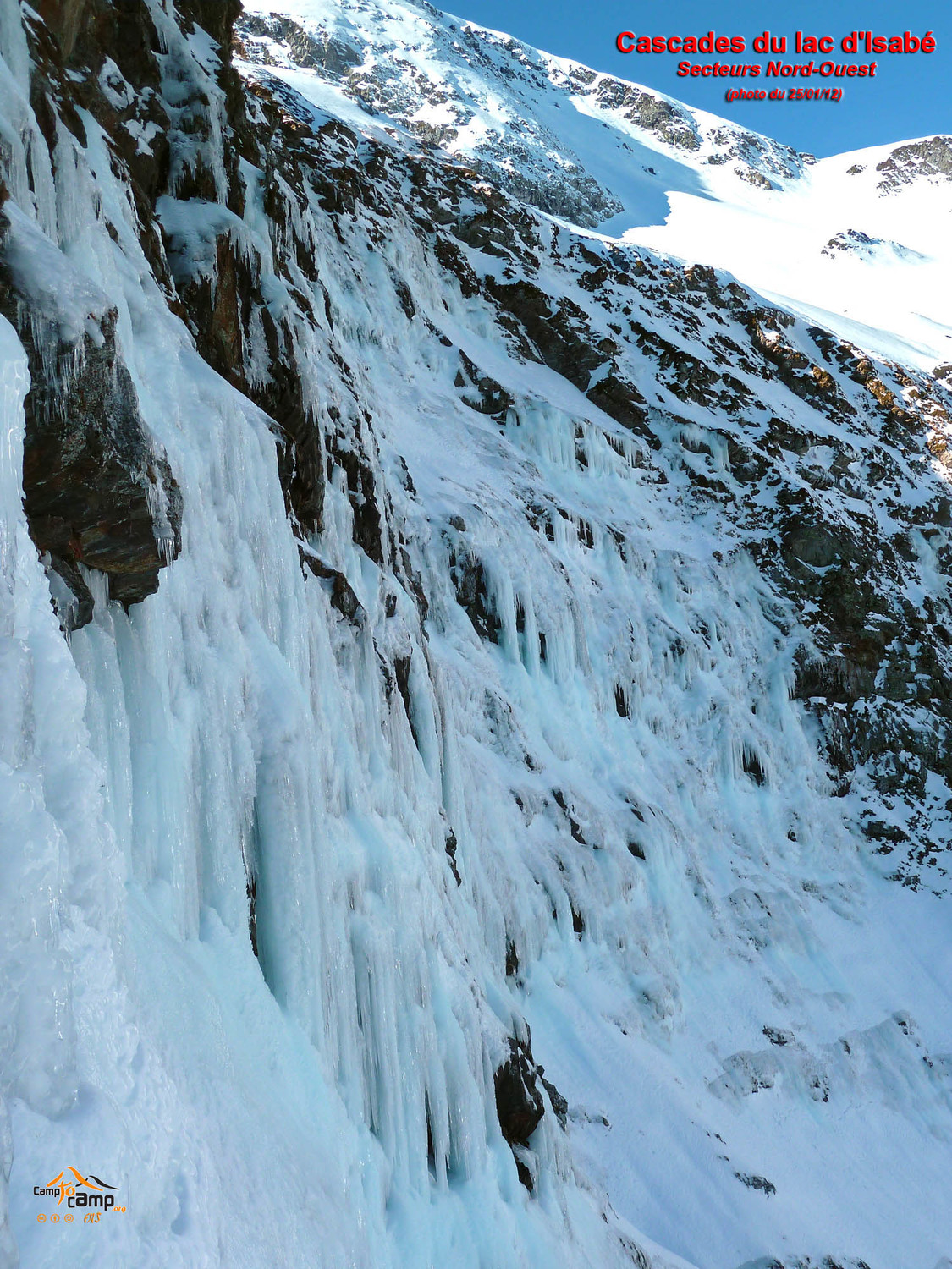 Cascades du lac d'Isabé - Secteurs Nord-Ouest