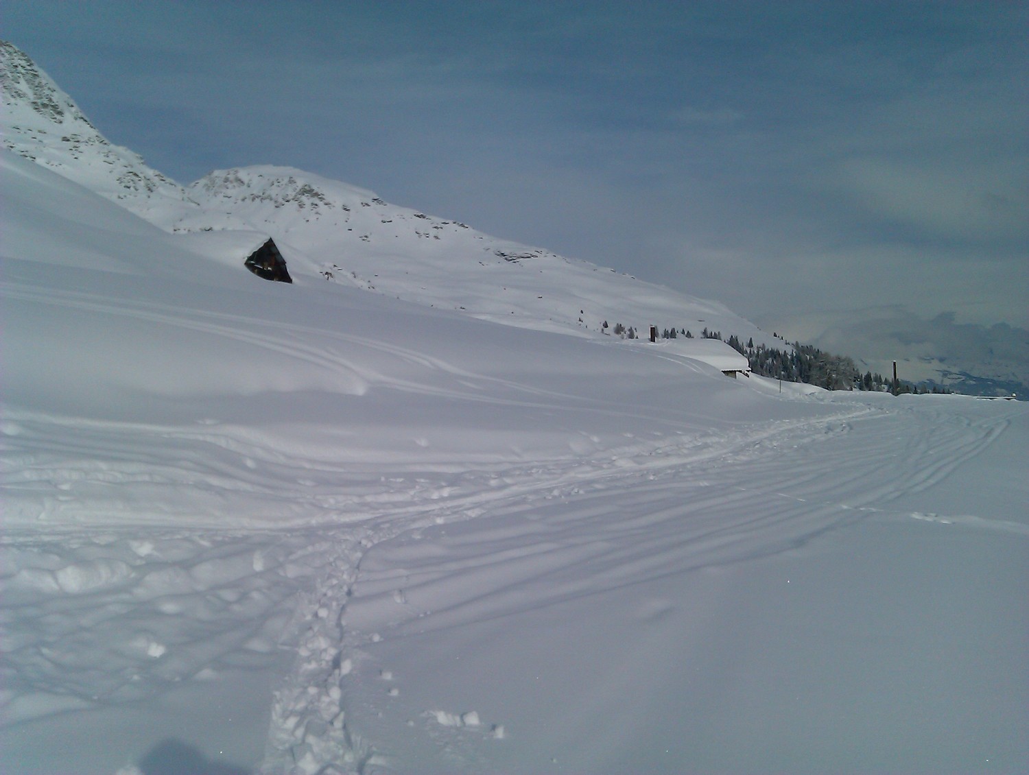 L'Alpage d'Orchèra, l'écurie est sous la neige