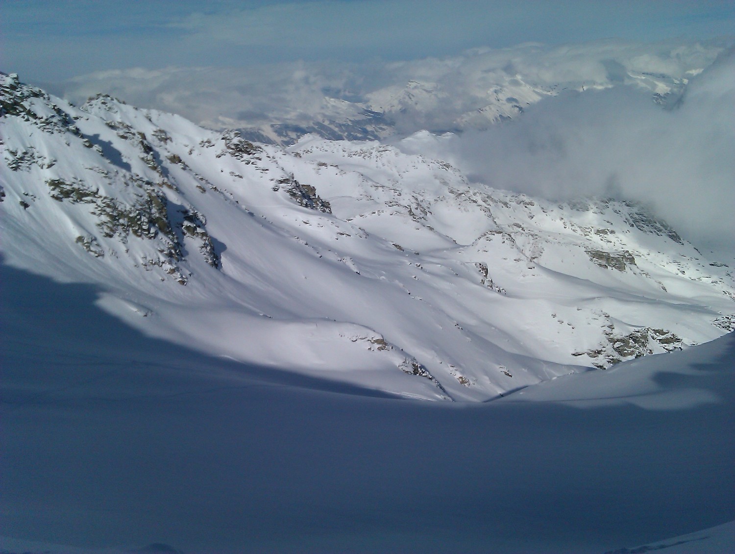 Vue sur la combe de montée