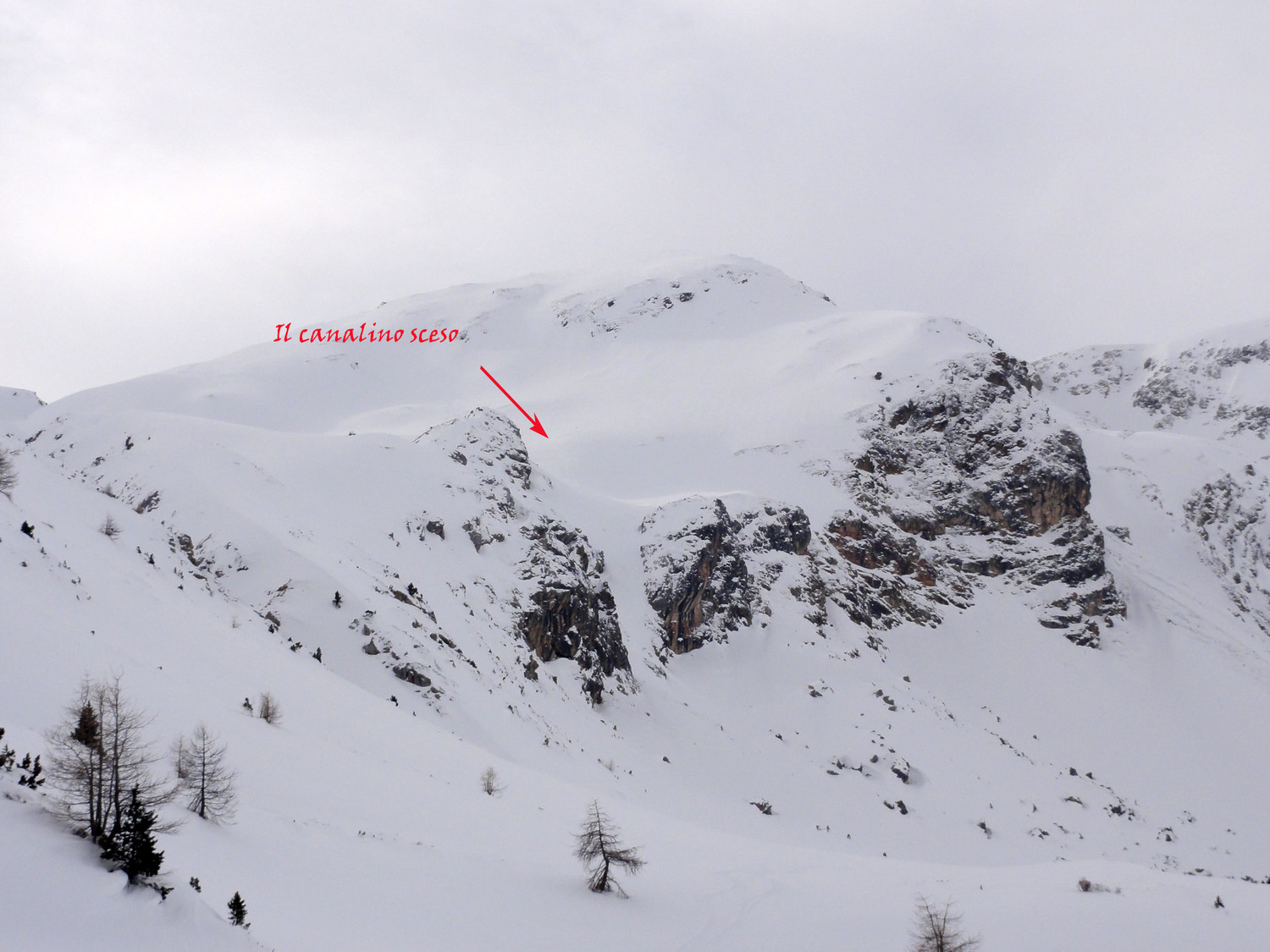 il canalino che ci porte nella valle del monte