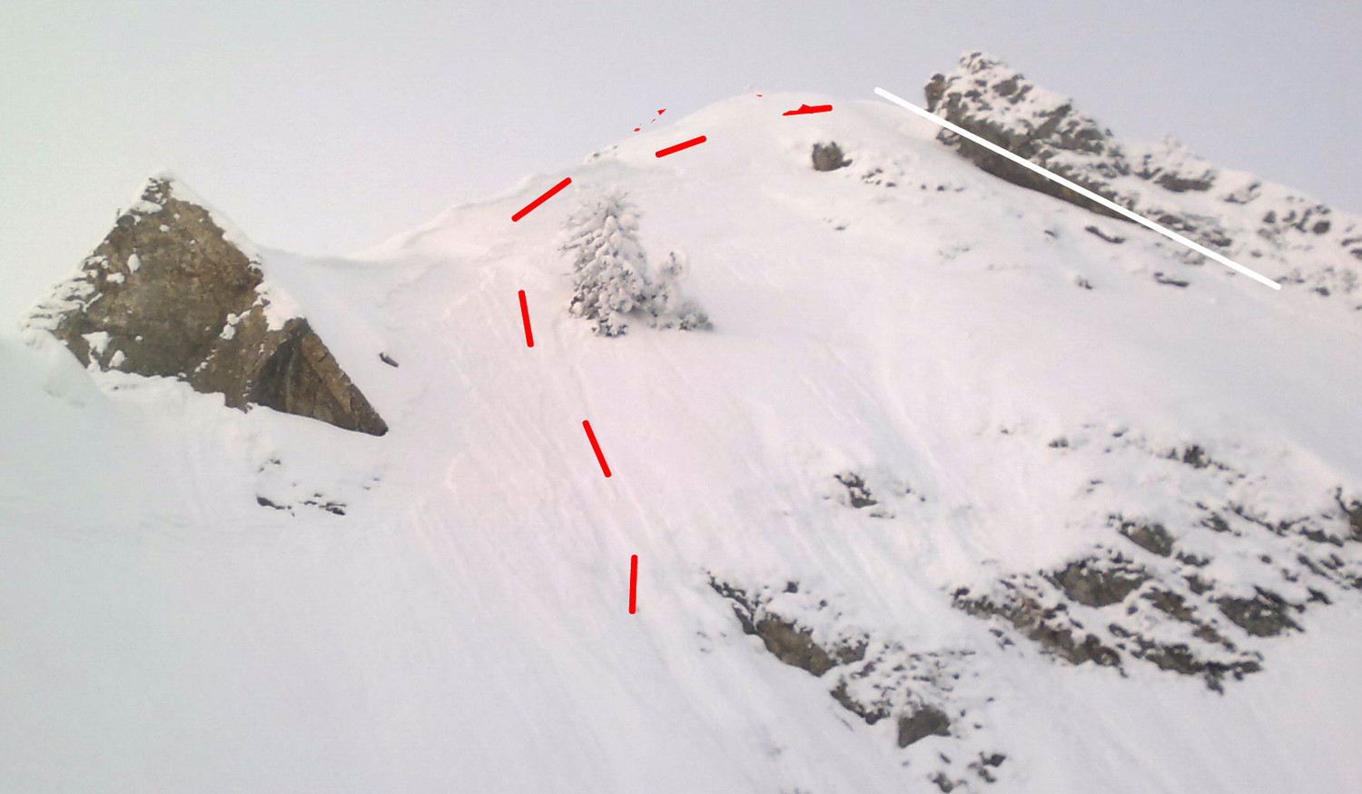 Descente de l'arête S et face E de la Cape au Moine
