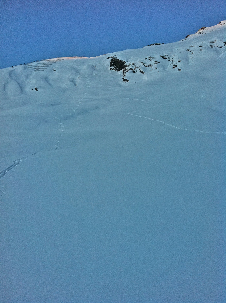 Pointe du Prelet Face W tracée fév 2012
