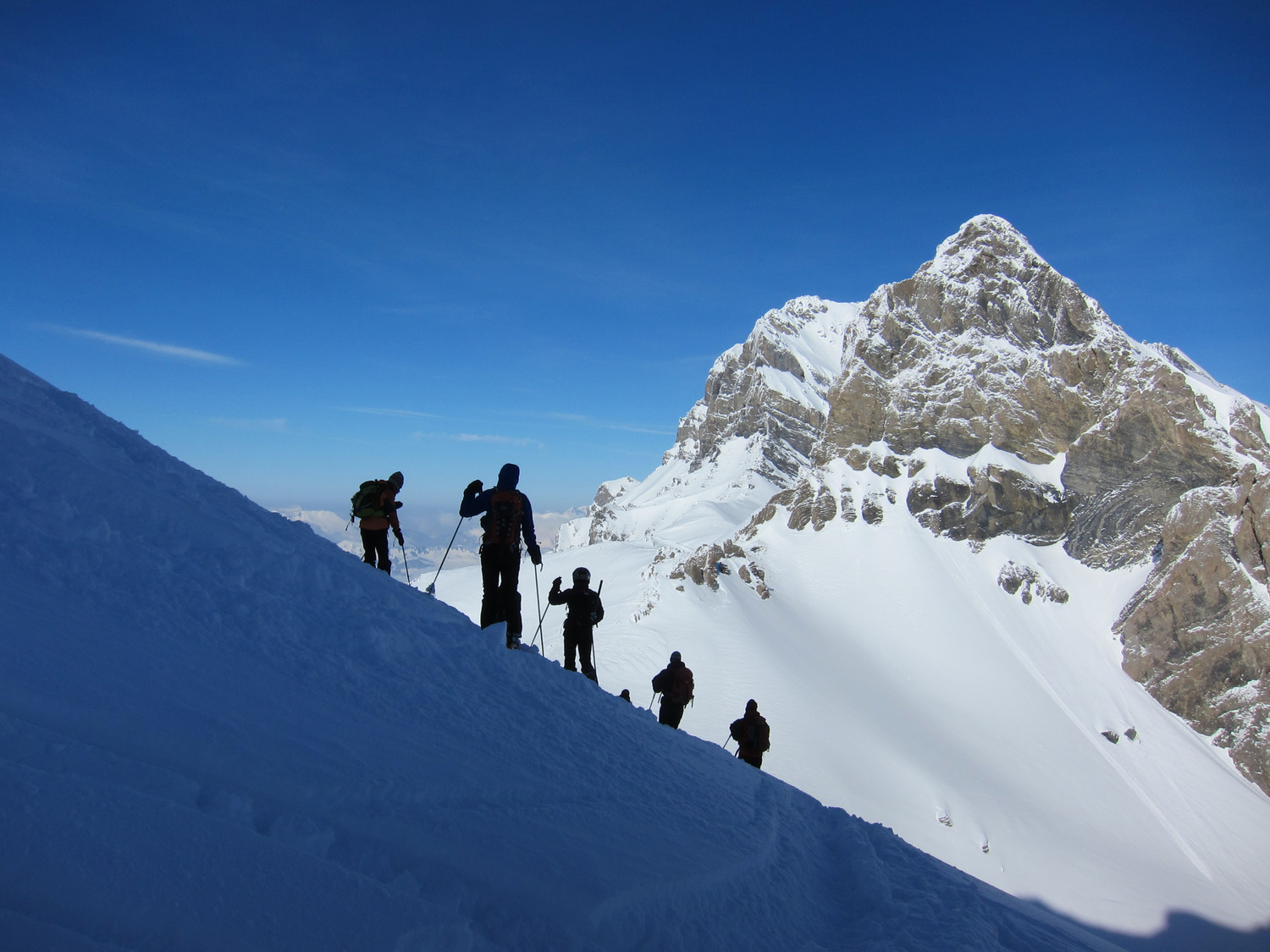 A nous la belle neige dans la combe à la Pte d'Aufalle