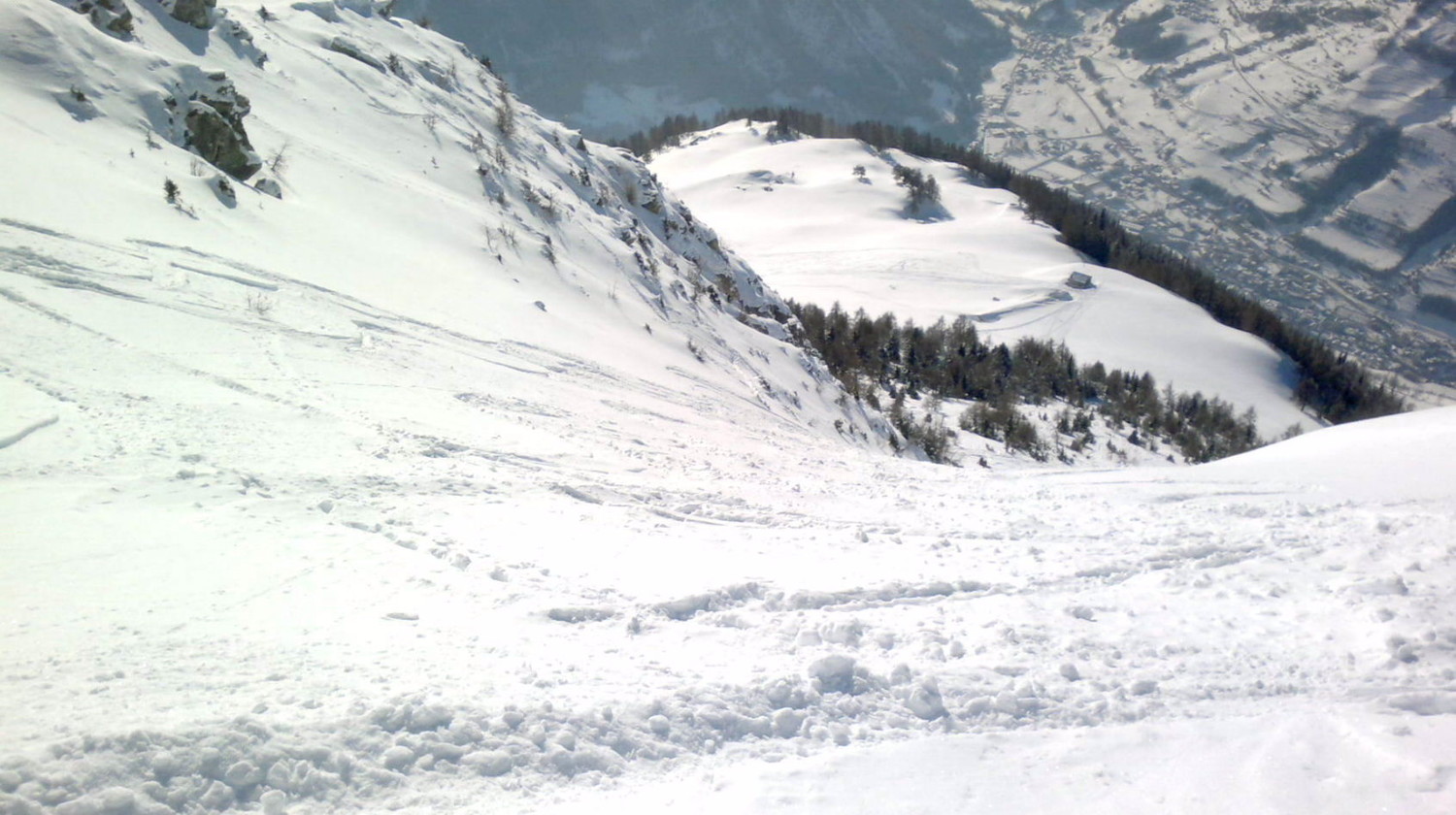 Le haut du couloir W tout poudreux
