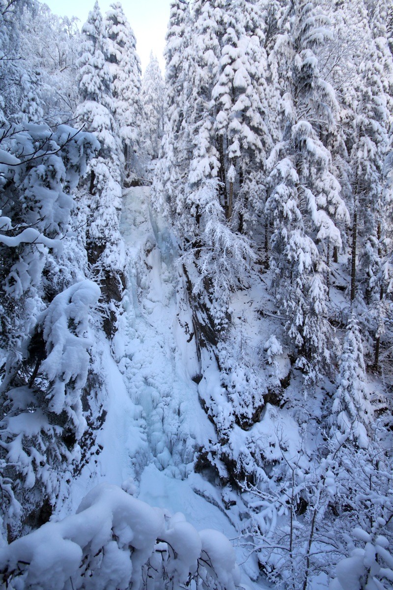 Vue d'ensemble de la cascade du bas