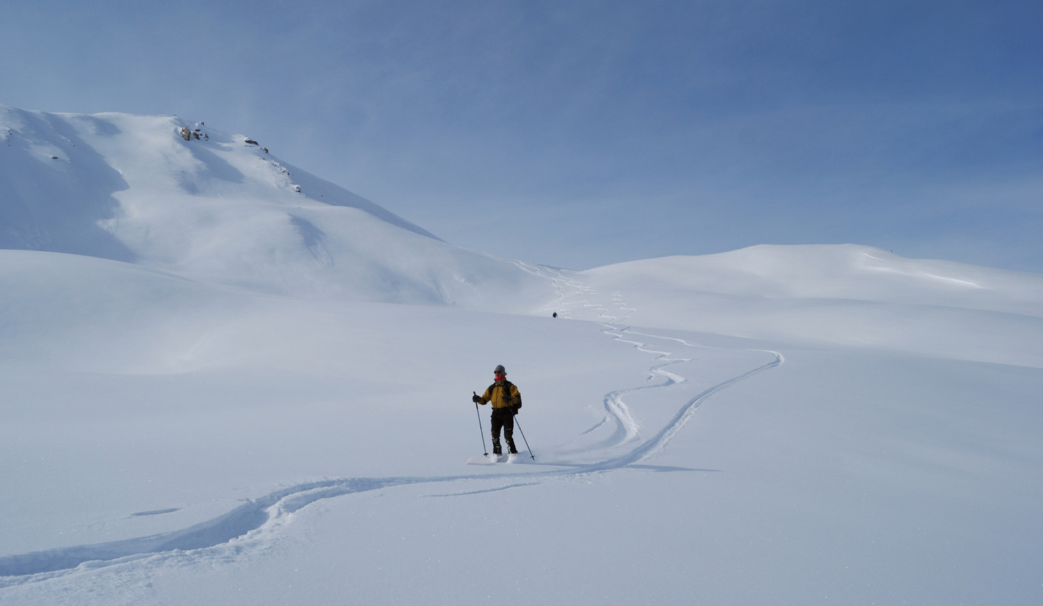 Scendendo dal Feil su bella neve