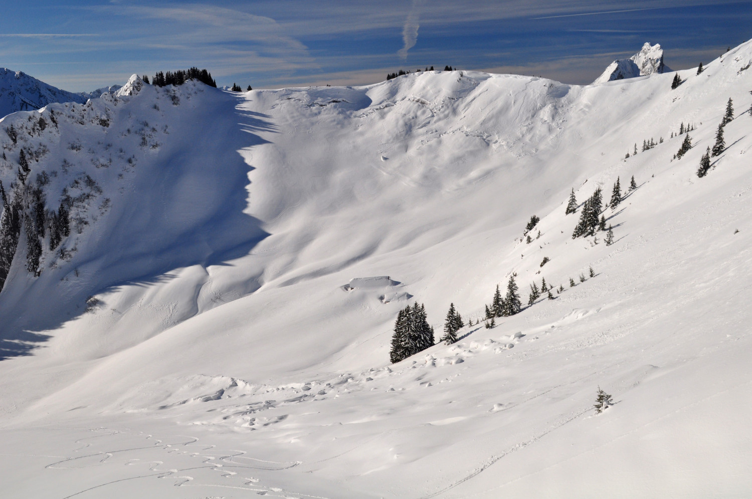 Col du Serpentin descendu (le chauffé couloir de chevenne, derrière)