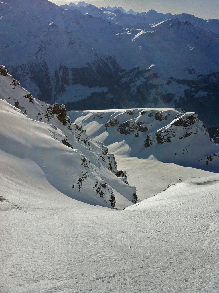 Vers 2800, Couloir W, Sasseneire, fév 2012