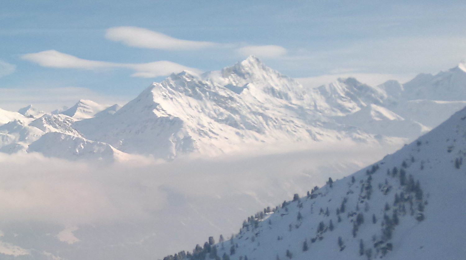 Vue sur le Breithorn et Weisshorn