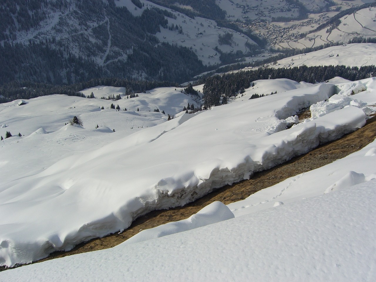 Roche Parstire - descente de retour versant W