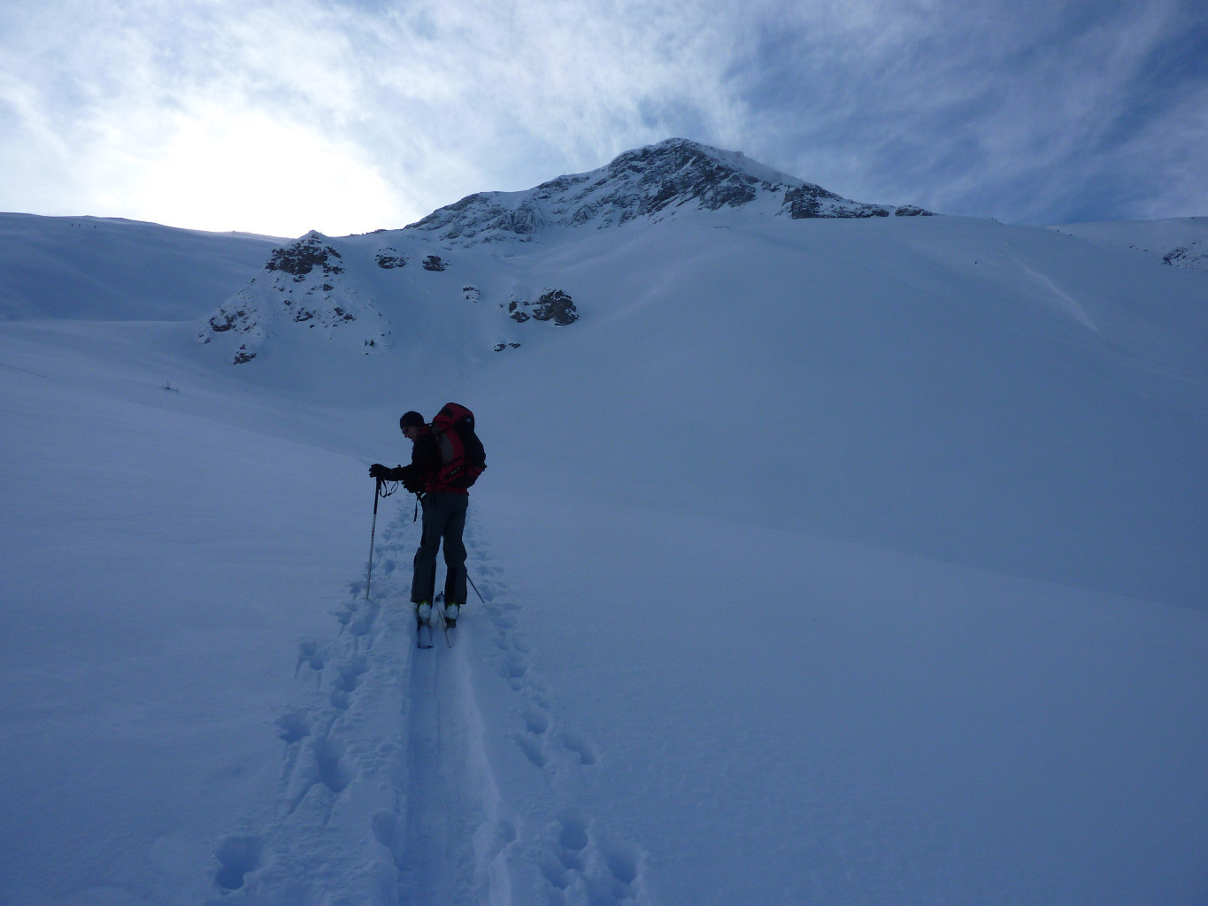 Salendo all'Albristhorn. Verso il couloir Biregrabe