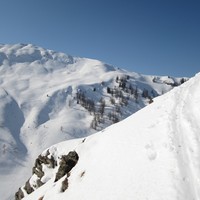 traces de descente, face NE de la Croix de Javerne