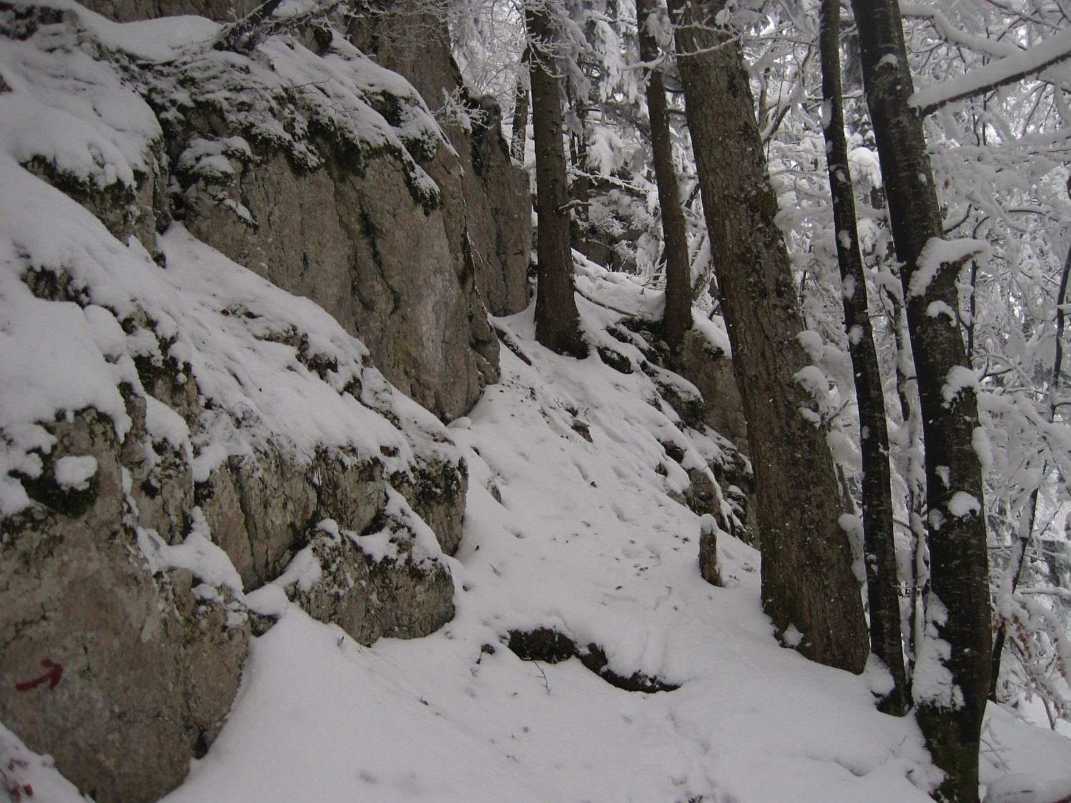 Vire fléchée pour passer la barre 1150m.