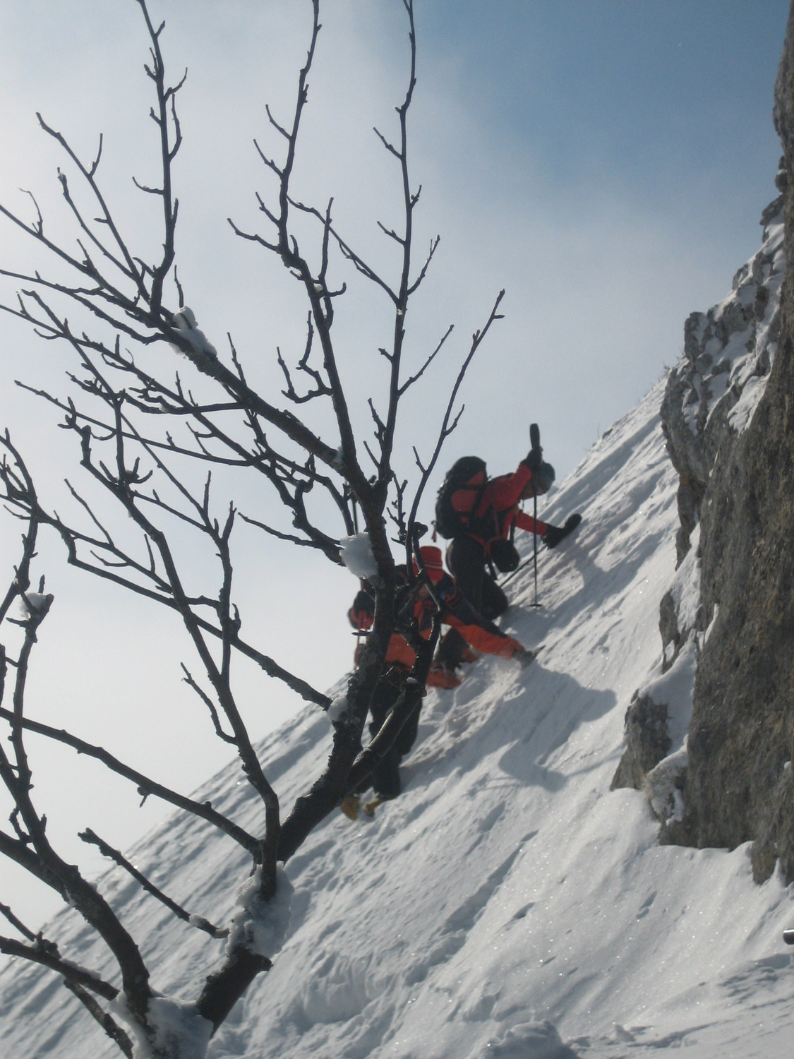 Pinéa : tentative avortée de montée au sommet (neige trop dure)