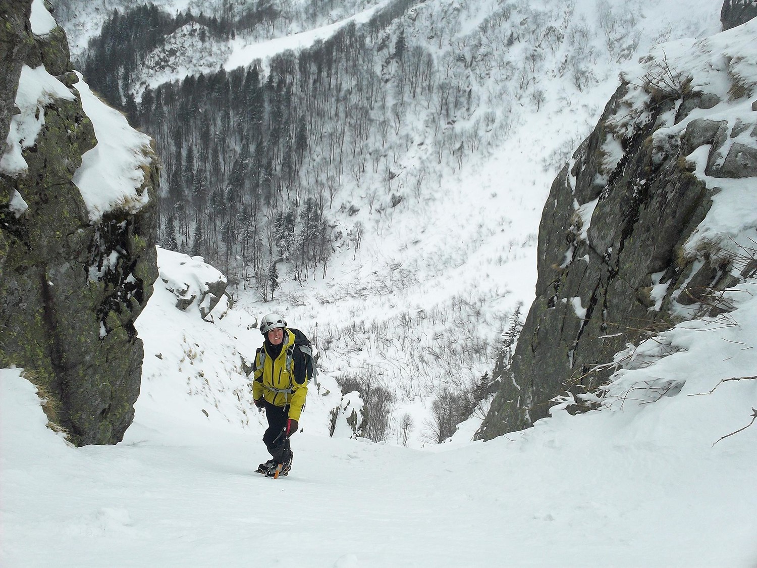 Sophie dans le couloir de la Martinswand