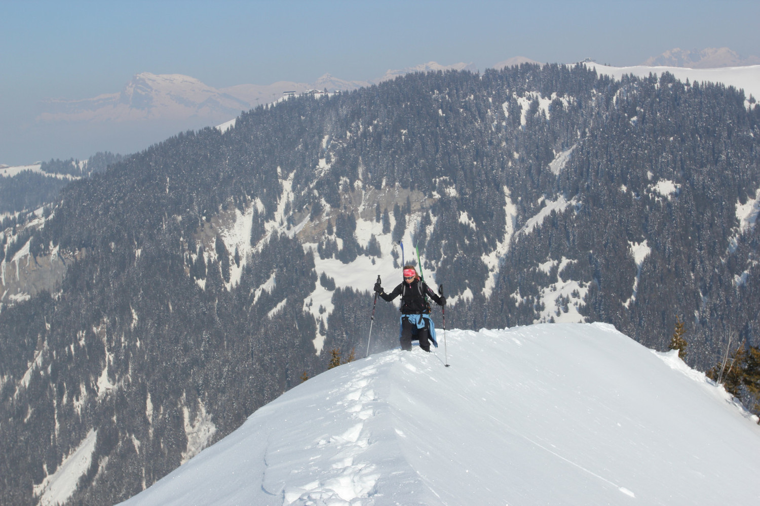 Catherine sur l'arête NE