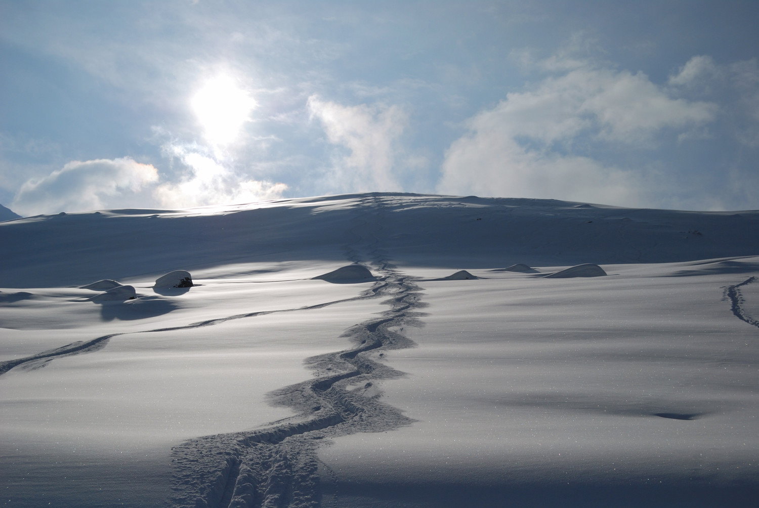 Discesa su bella neve dal Piz Colm/Cuolm 2415m