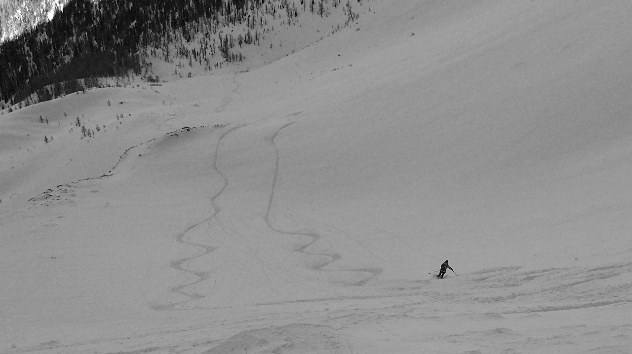 Pointe Ronde - Dans la veudale, la partie la moins bonne de cette journée (forcément il y avait déjà 2 traces)