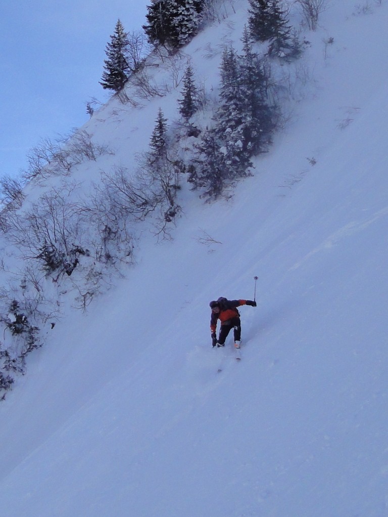 Premières pentes à 45°