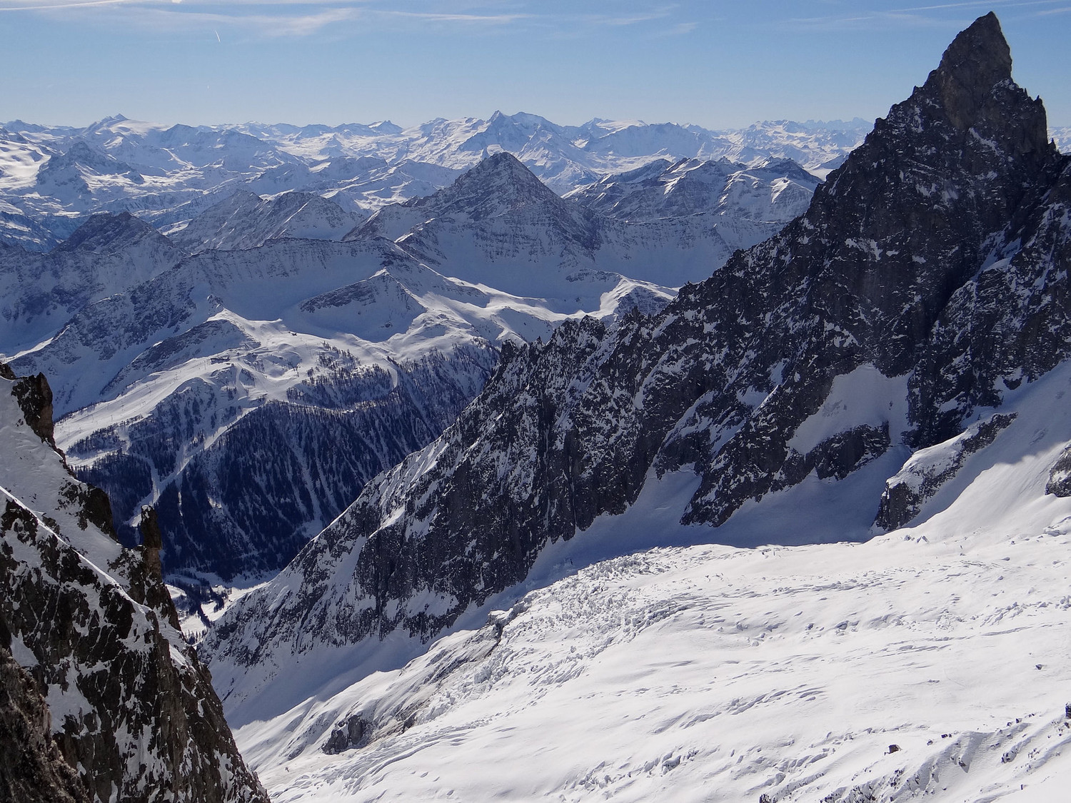 Glacier de la Brenva niveau cassure de la Pierre à Moulin