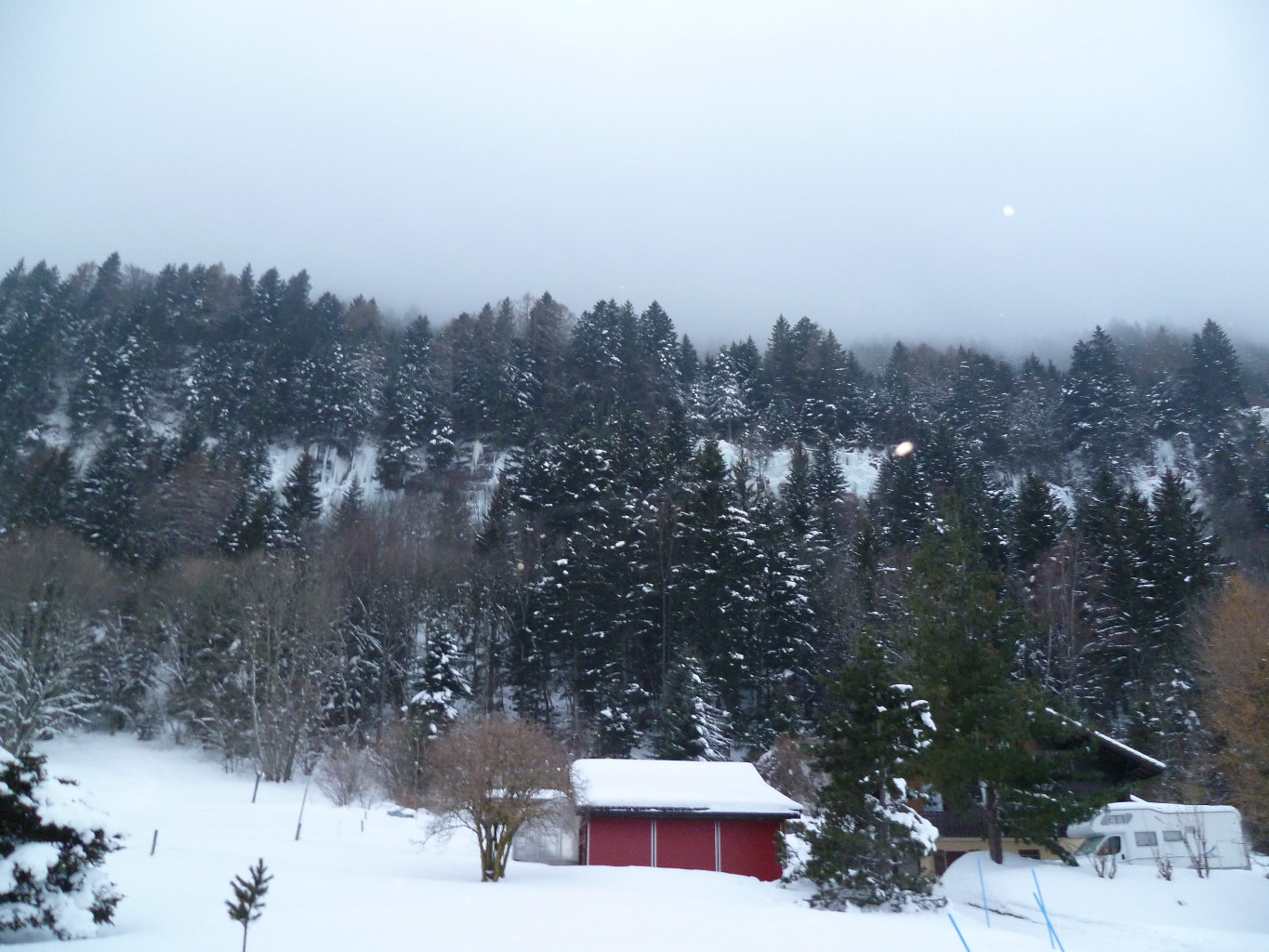 Depuis le parking