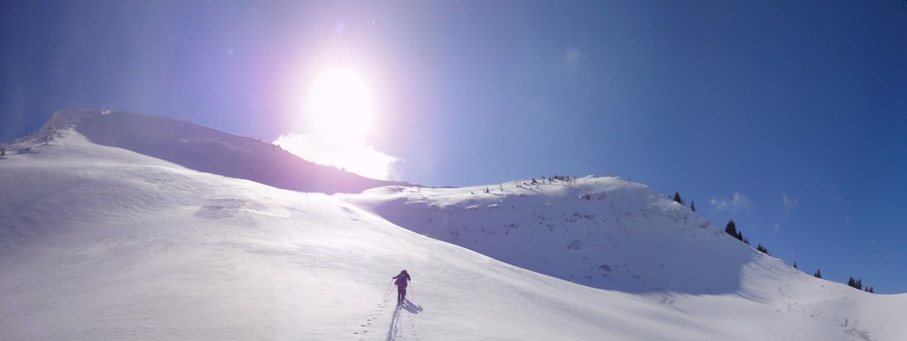 Approche de l'arête sommitale de Lachau