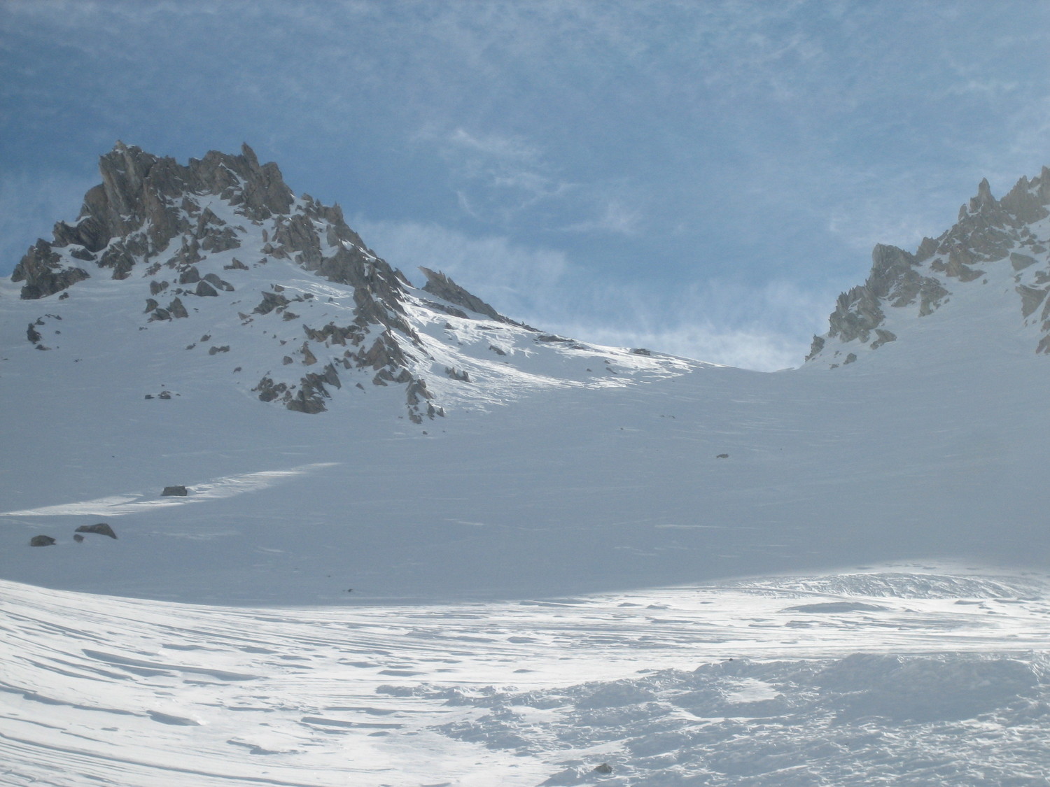 Crête de la Grande Manche, col de gauche versant N
