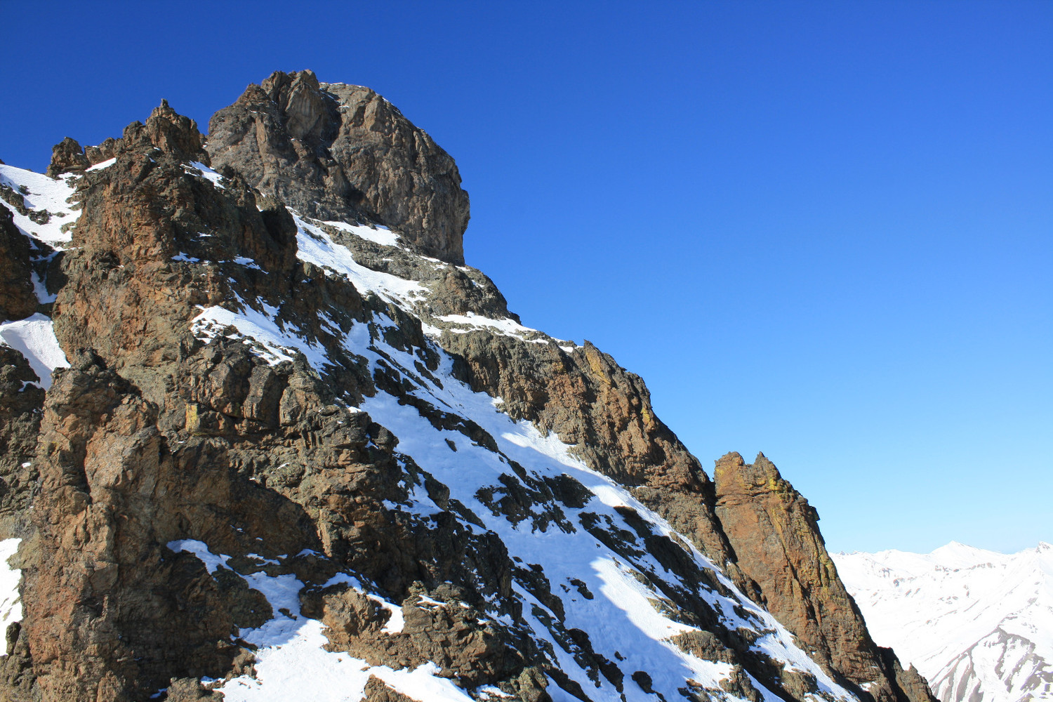 La Roche de la Gardette vue de la Brèche 2900m