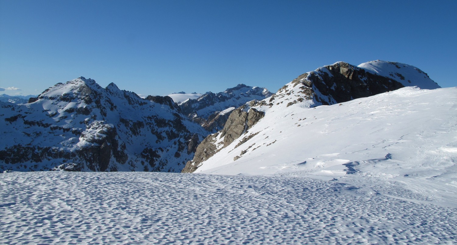 L'arête finale, face au Grand Capelet et au Gélas