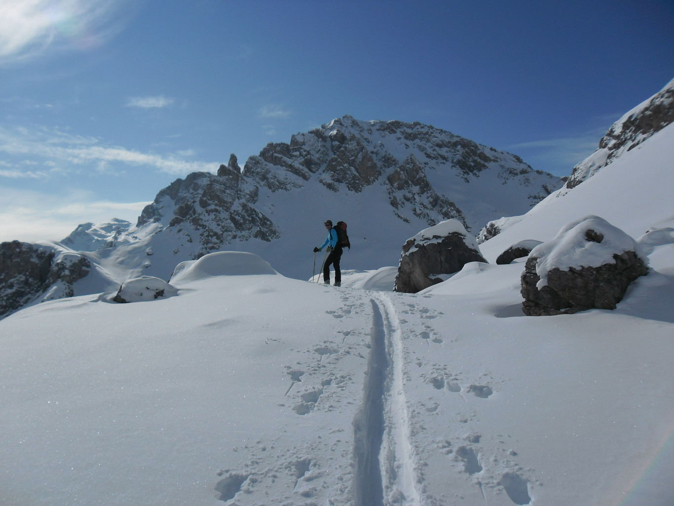 Dans la montée entre le col de la trancoulette et le col de vallouise.