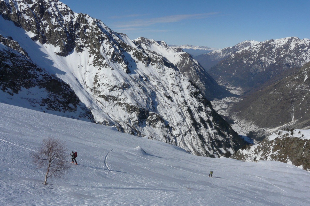 Sur les pentes suspendues au dessus de 2000m