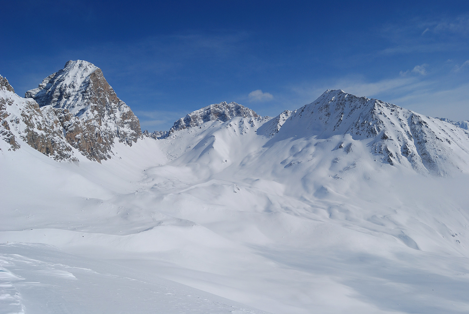 Corn da Tinizong 3172m Piz d'Ela 3338m e Pizza Grossa 2938,7m dalla cima del Tgant Son Martegn 2550m