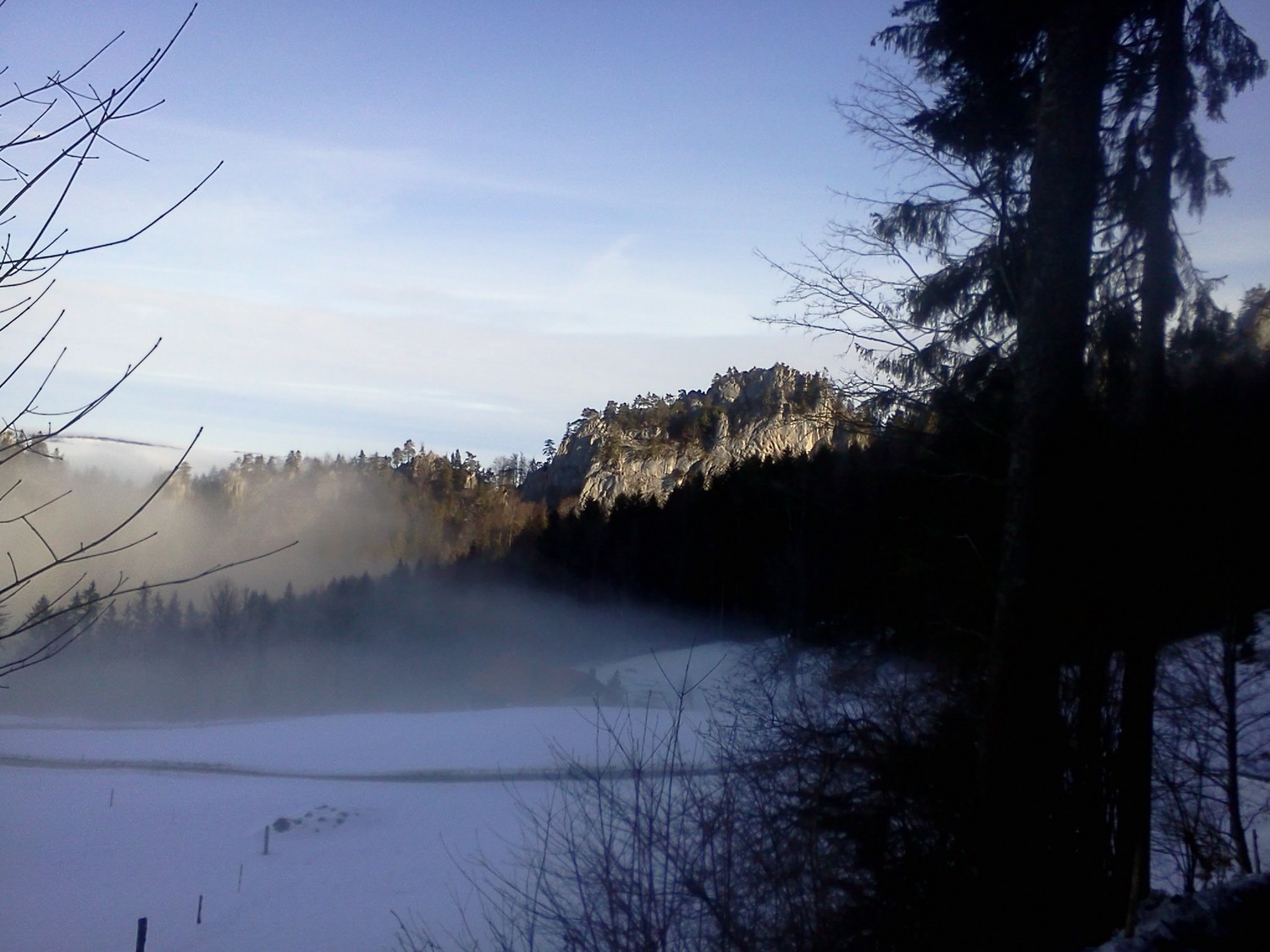 Vue du départ, la brume se dissipe