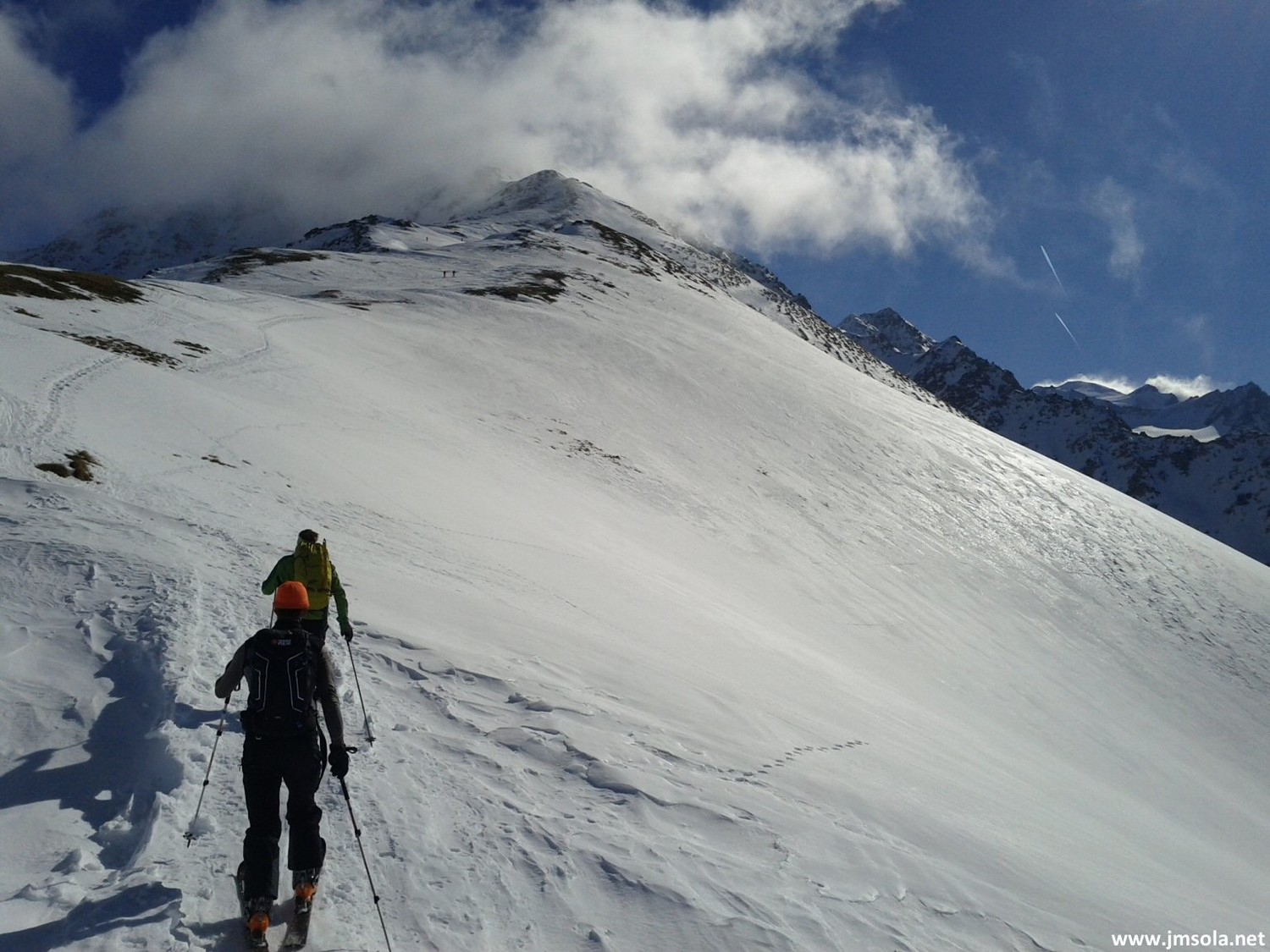 L'arête W vue depuis le Col de Mille