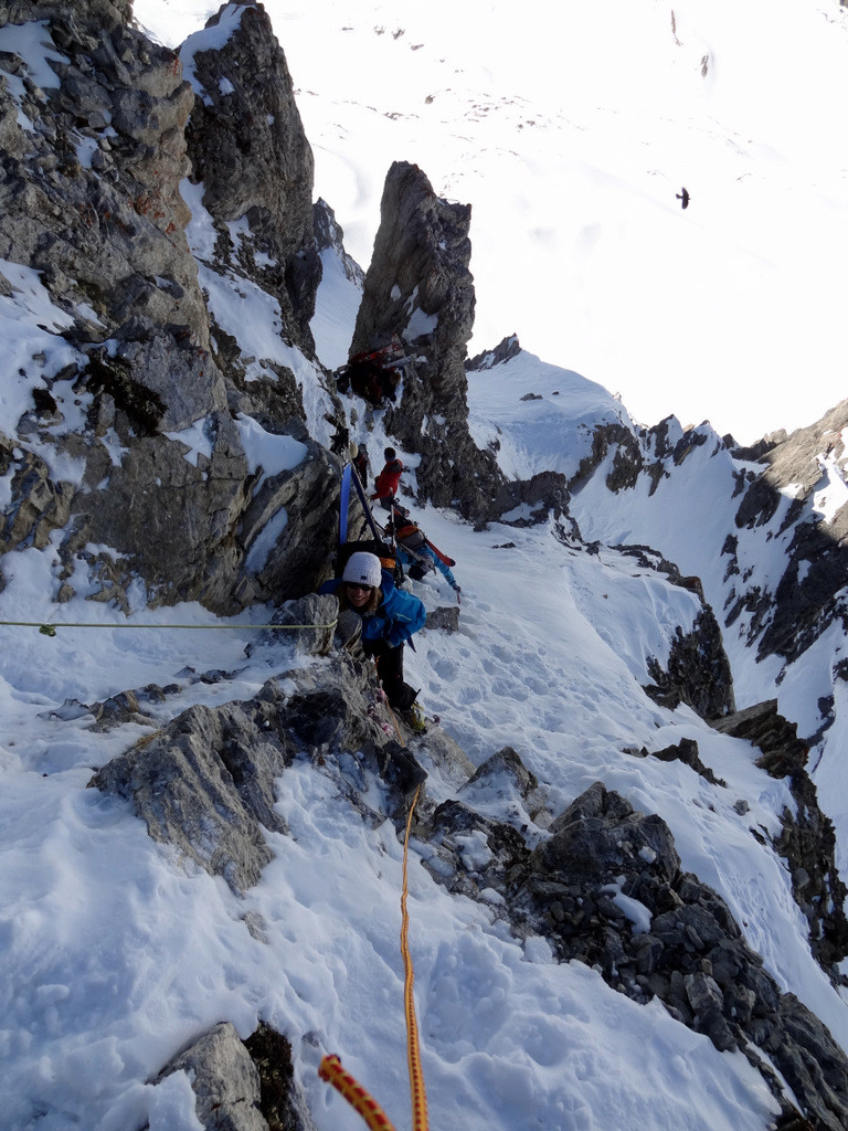 passage avec la corde fixe