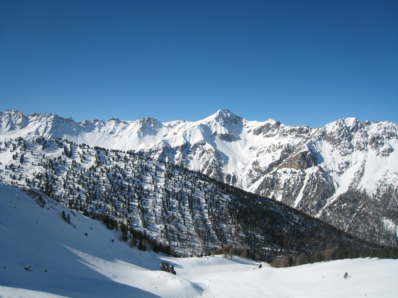 vue vers Peyre Eyraute depuis le versant NW du col de la Roya