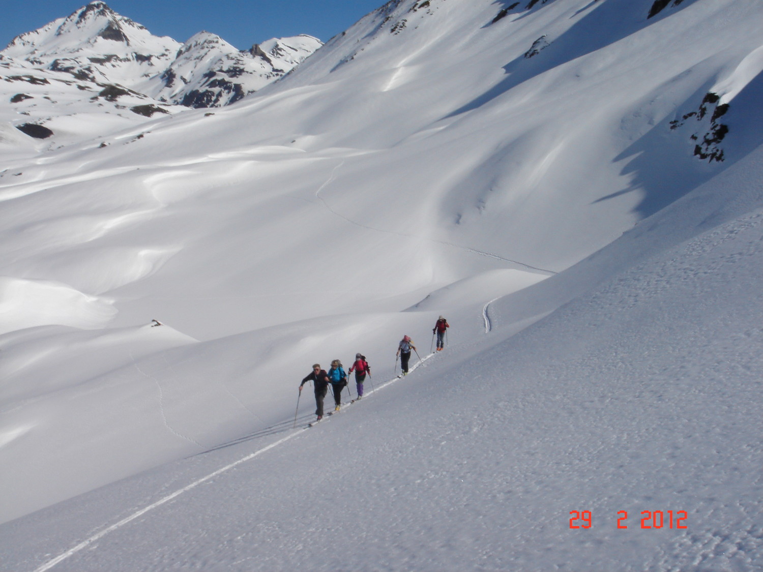 Dans la pente raide sous le lac des truetes.