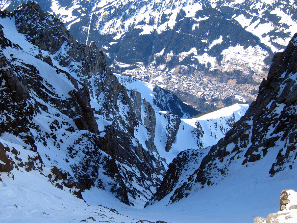 Couloir de la Dent Jaune vu depuis le col de la Dent Jaune