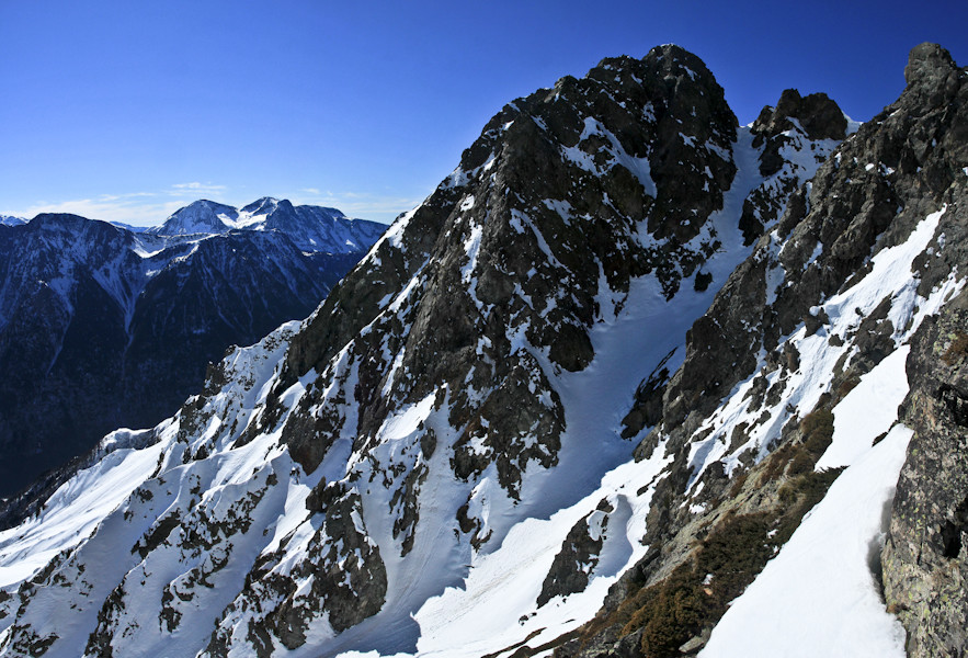 Pointe de Vaudaine : couloir E et variante d'accès