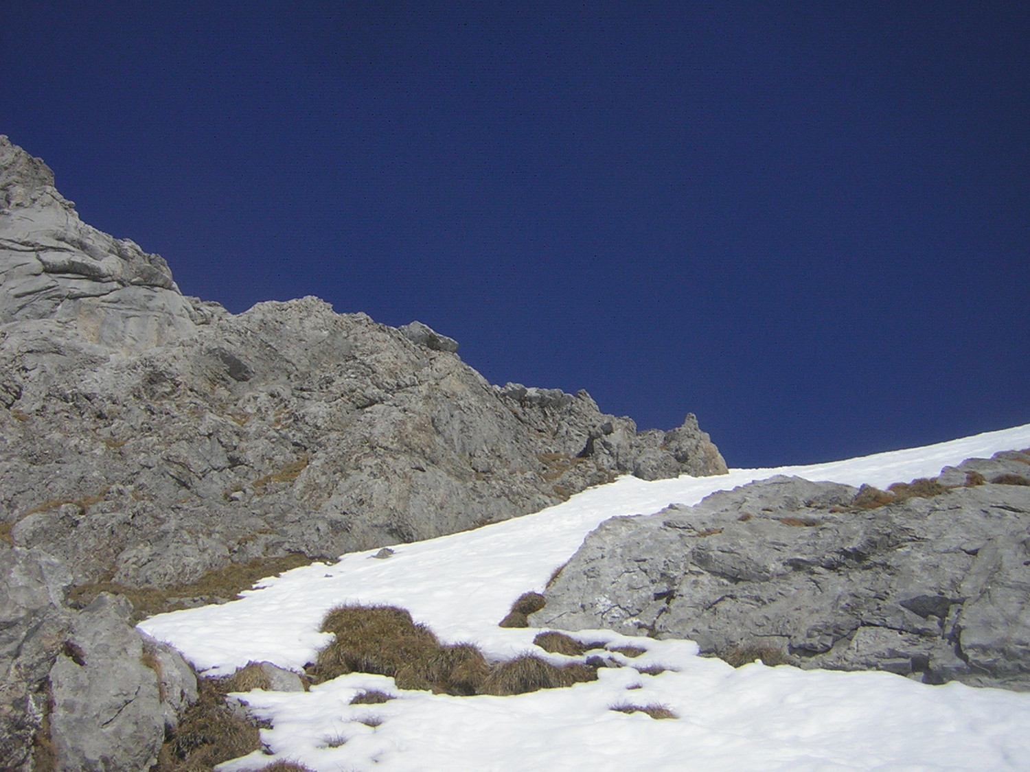 Neige lourde sous le sommet