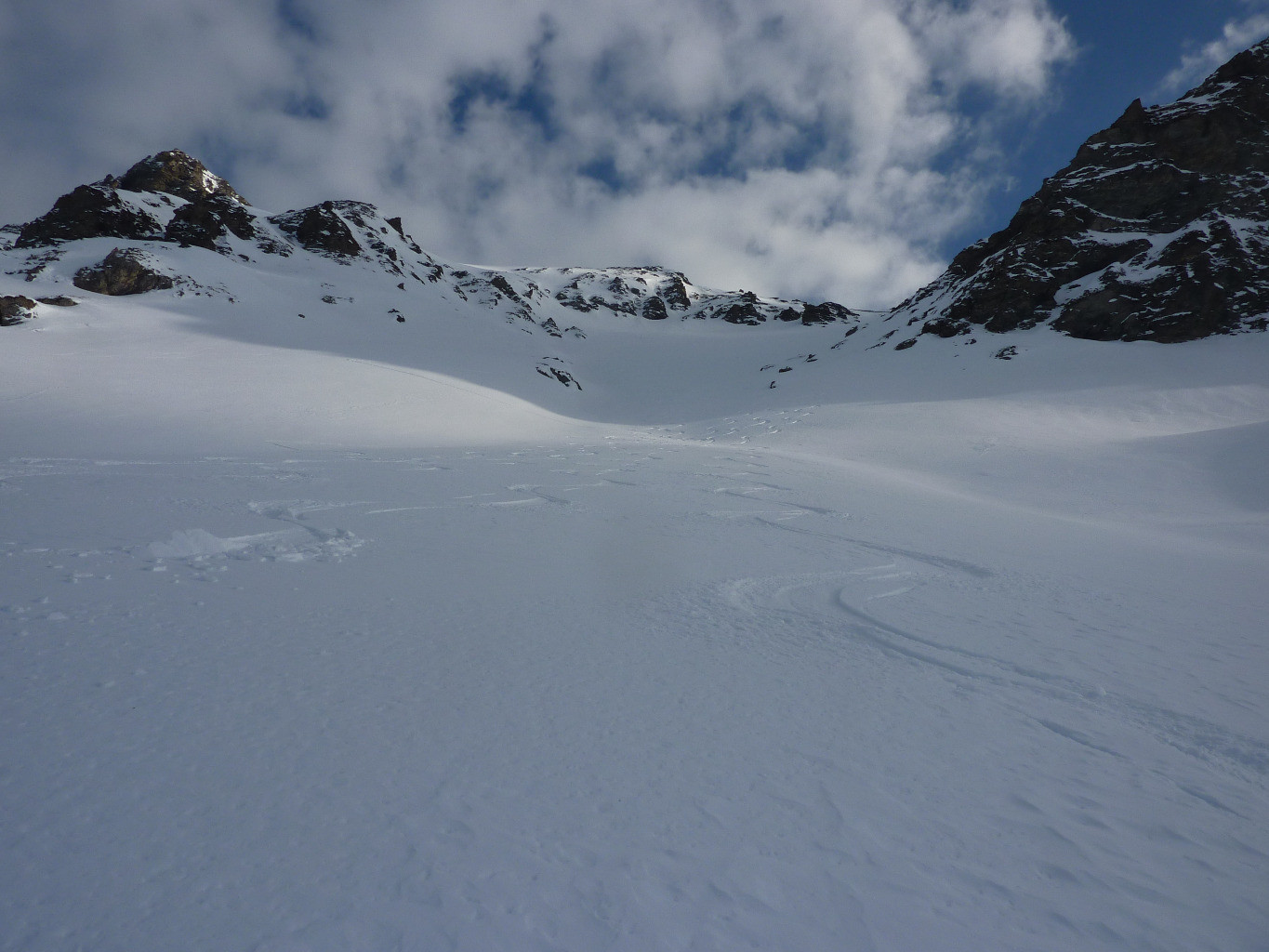 Tracce scendendo dal Piz Curver