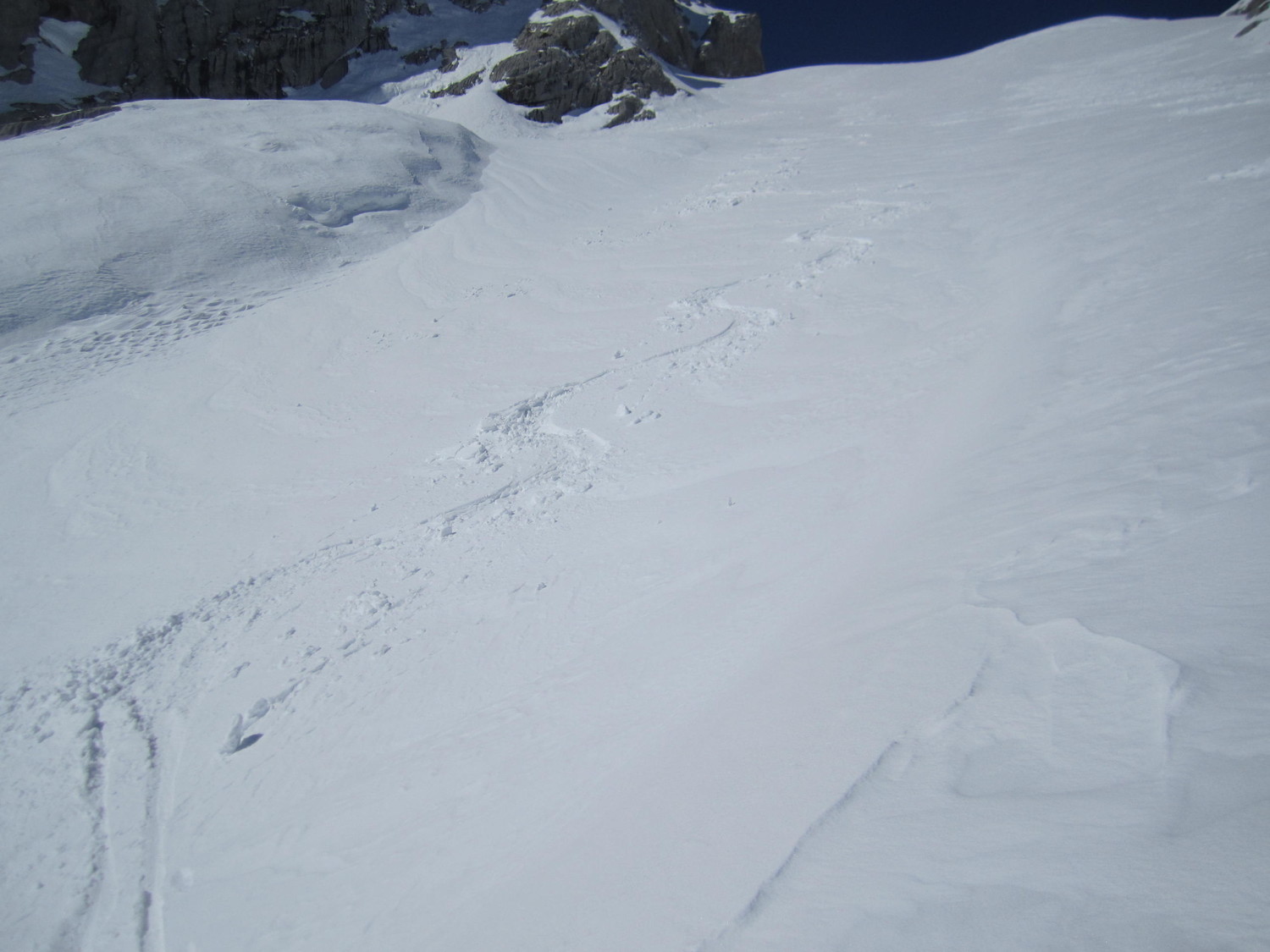2ème descente, neige plus lourde.