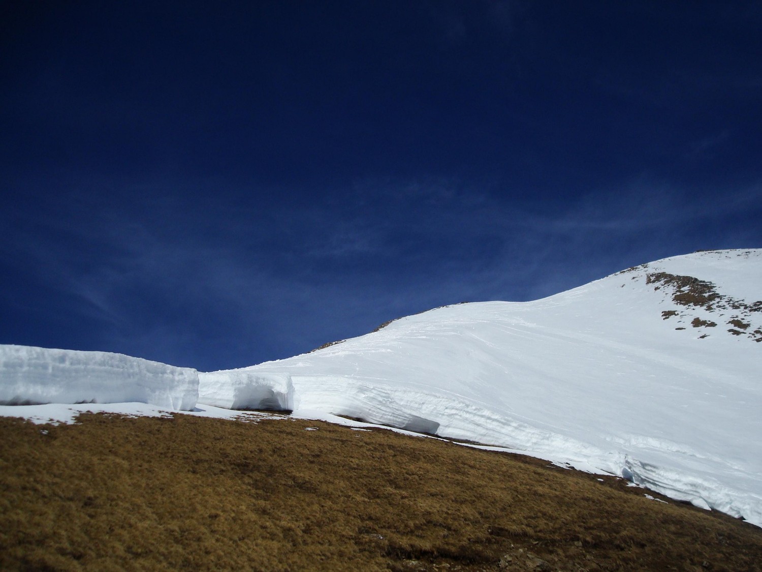 Face W de Tardevant : Grosse cassure et beaucoup de neige (lourde) dans la face