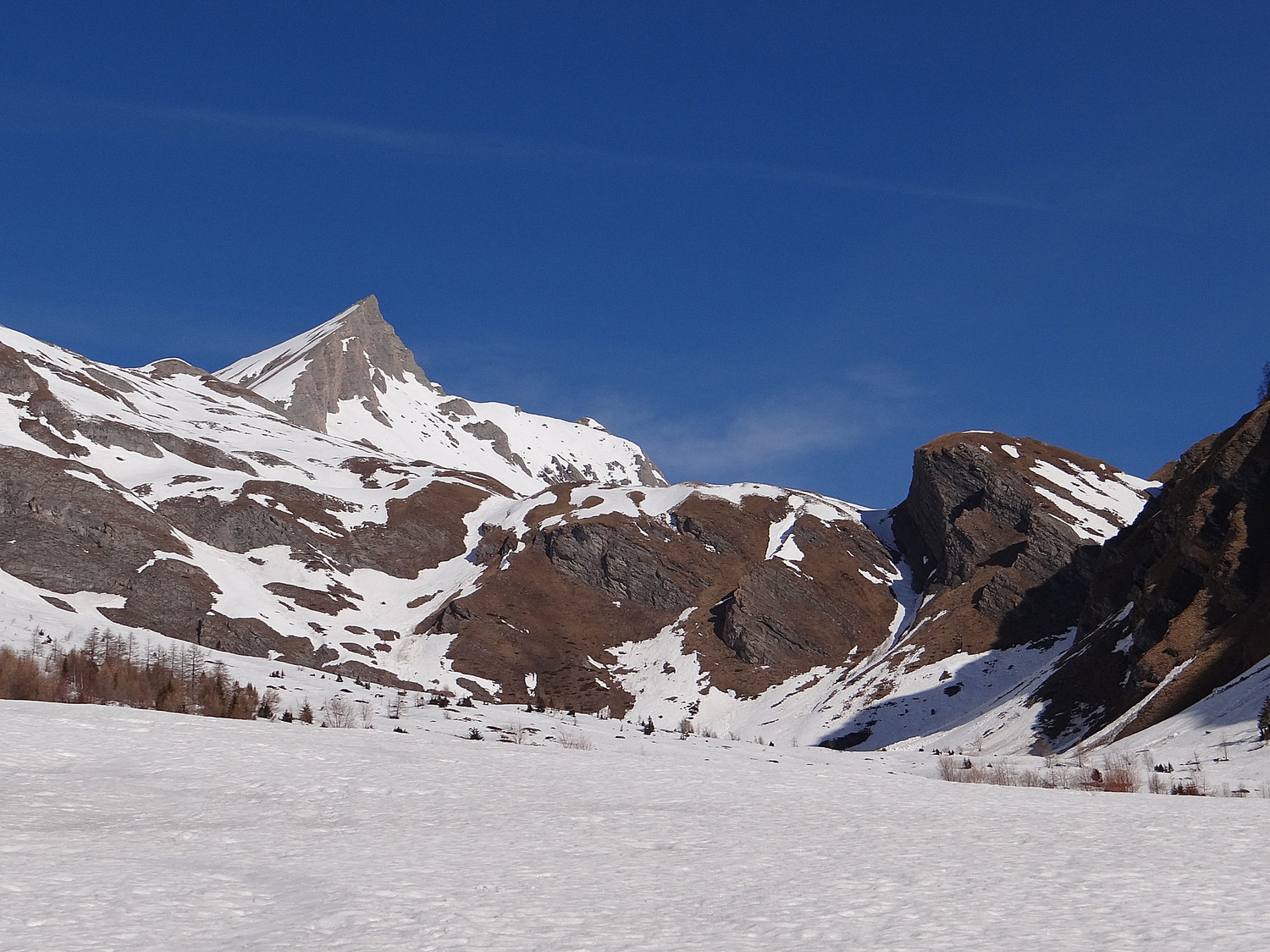 Le fond de la combe de Planaval et les couloirs menant au plan de Bonalex