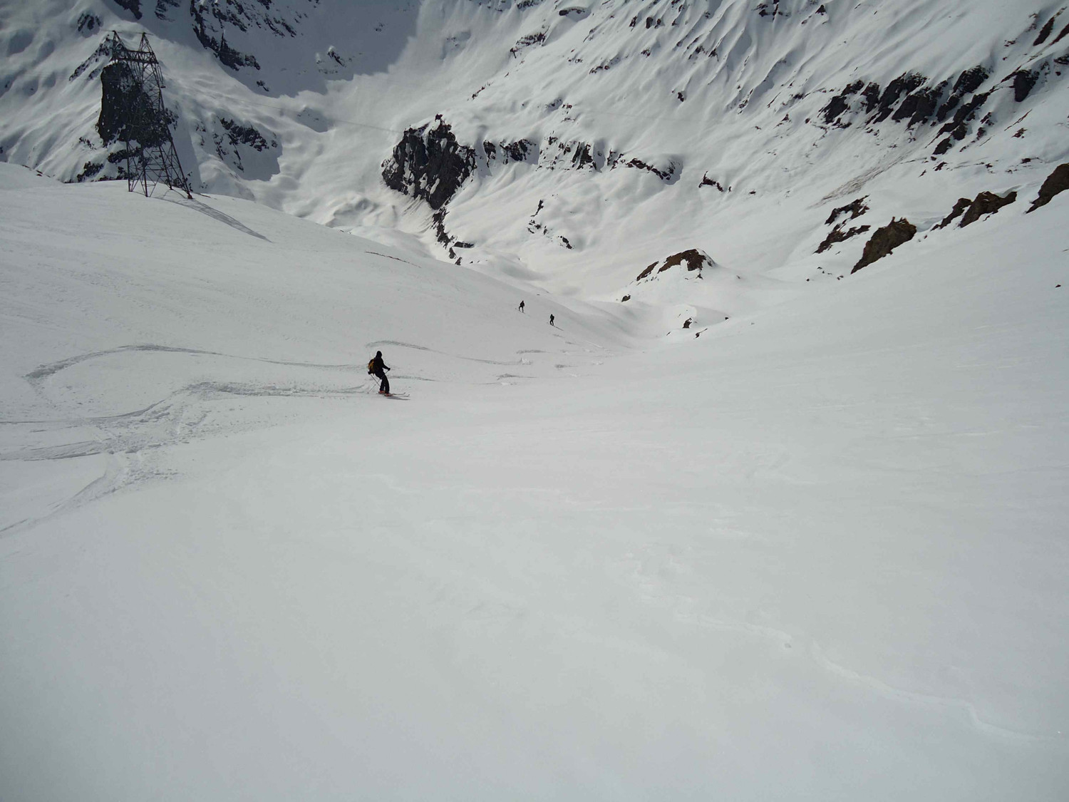 le début de la descente sous le col des corbeaux